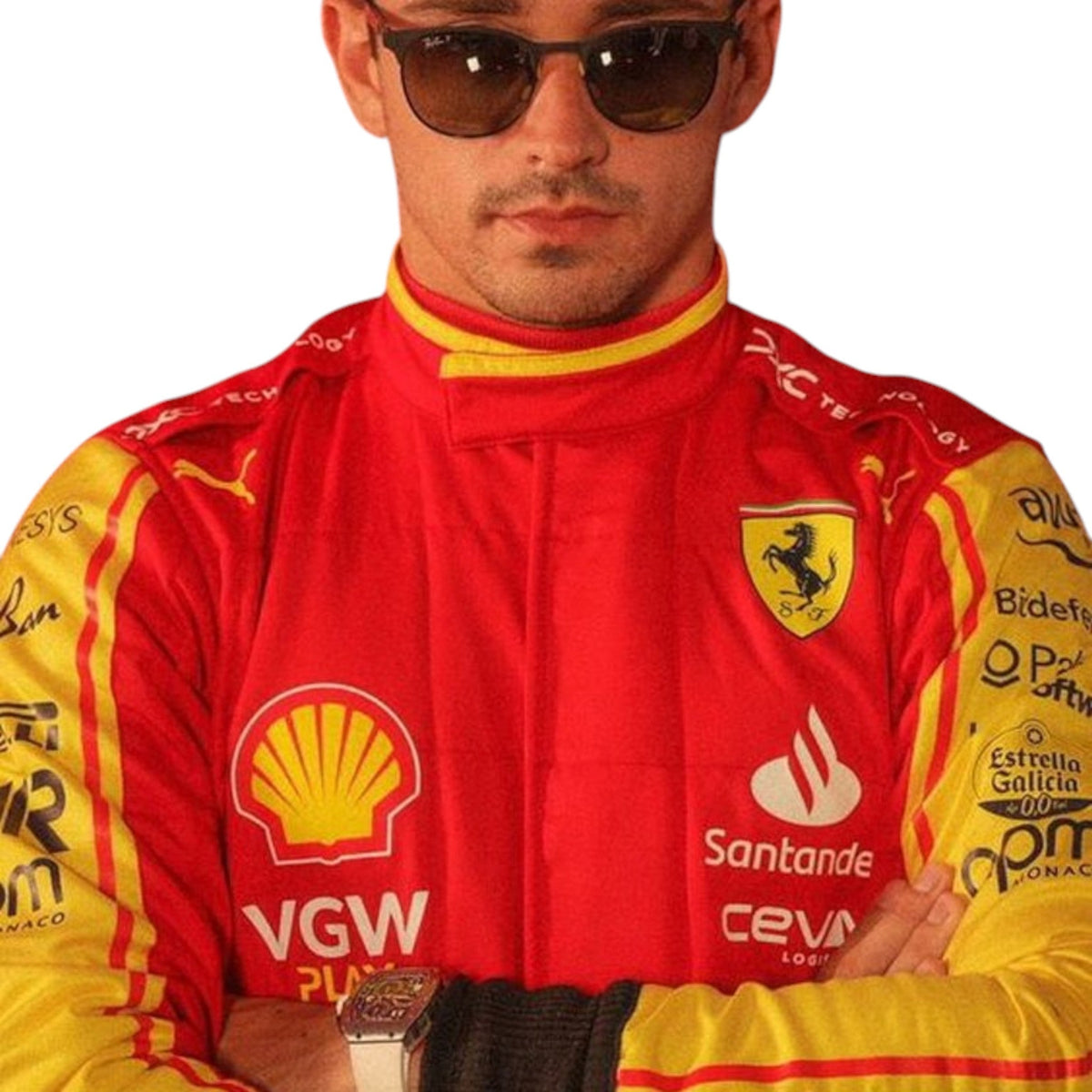 Charles Leclerc 2023 Ferrari Monza GP F1 Race Suit - Trending Racegears image 4