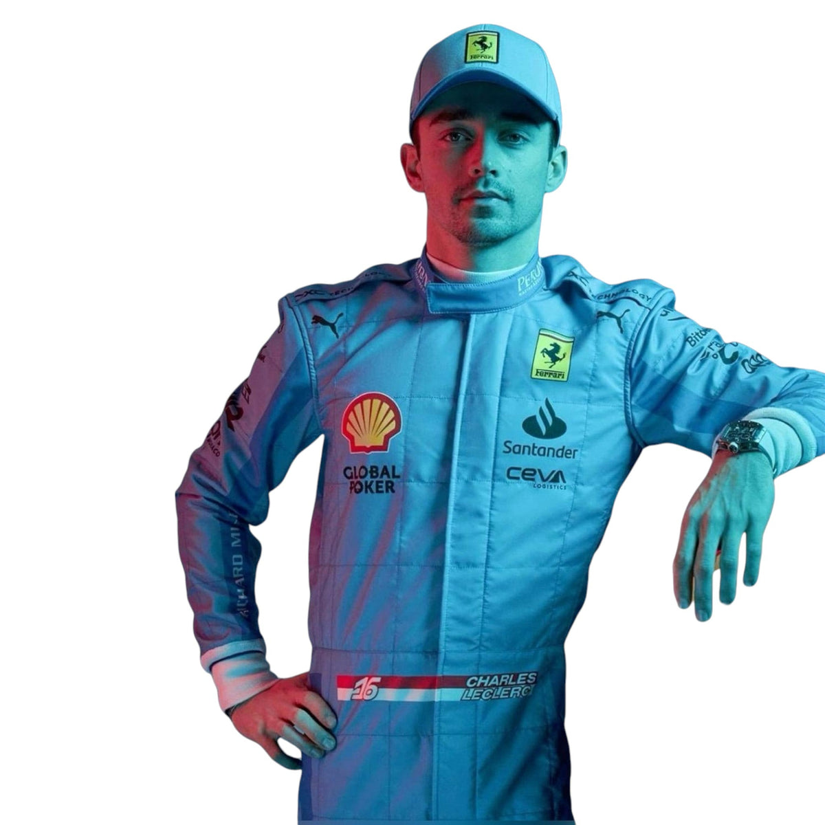 Charles Leclerc 2024 Ferrari Miami GP F1 Race Suit - Trending Racegears image 1
