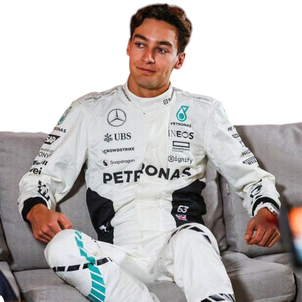George Russel 2024 Mercedes-AMG Petronas Qatar GP F1 Race Suit - Trending Racegears image 2