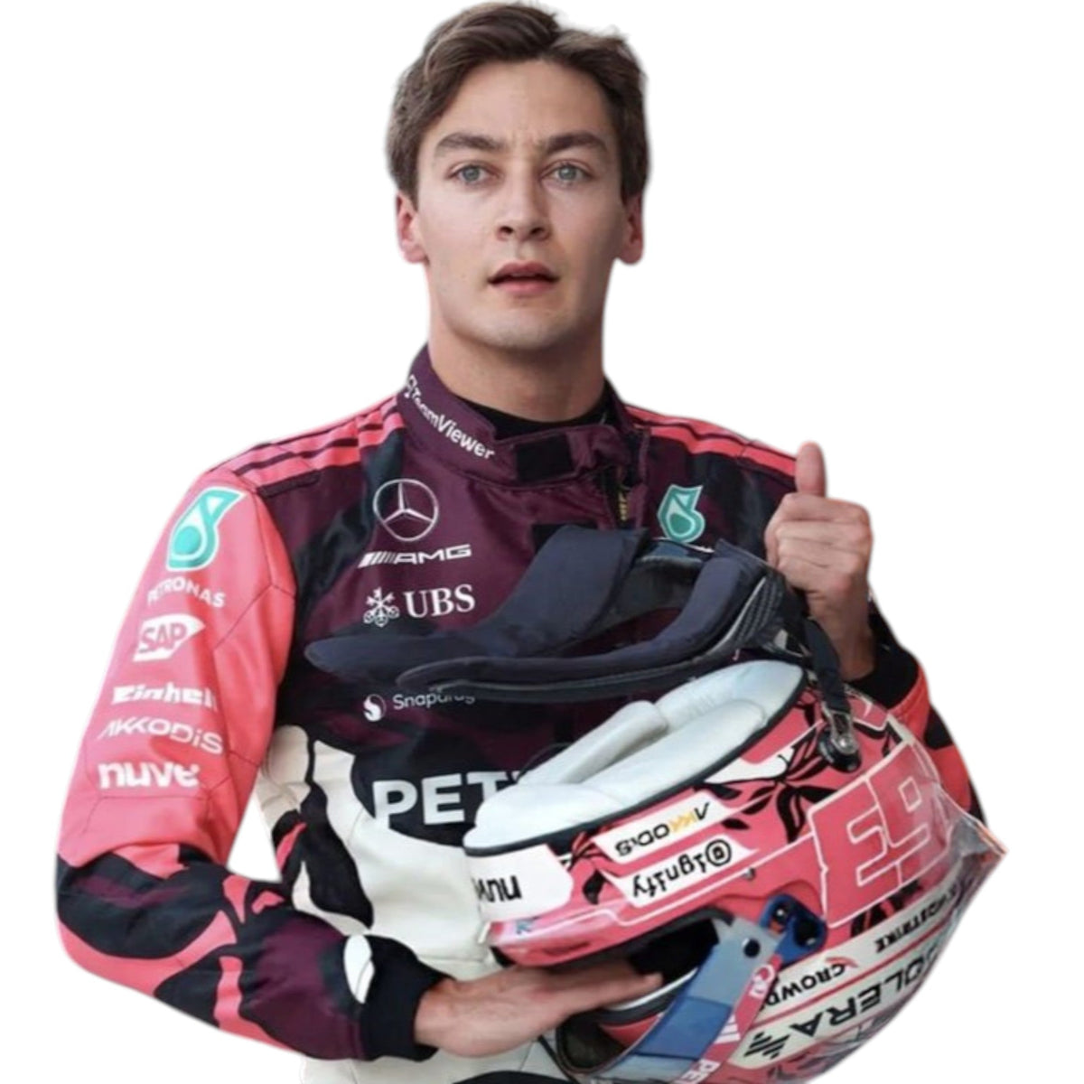 George Russel 2025 Mercedes AMG Petronas Miami GP F1 Race Suit - Trending Racegears image 1