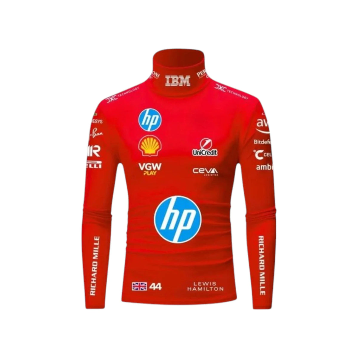 Lewis Hamilton 2025 Ferrari F1 Undershirt (Red) - Trending Racegears image 1
