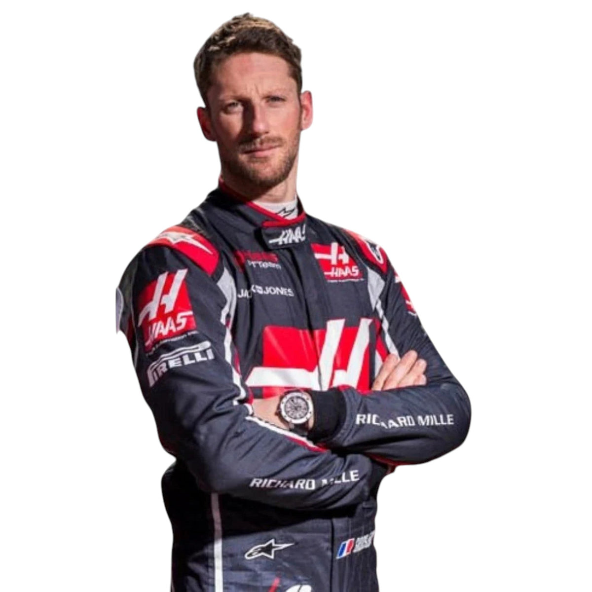Romain Grosjean 2018 Haas F1 Race Suit - Trending Racegears image 1