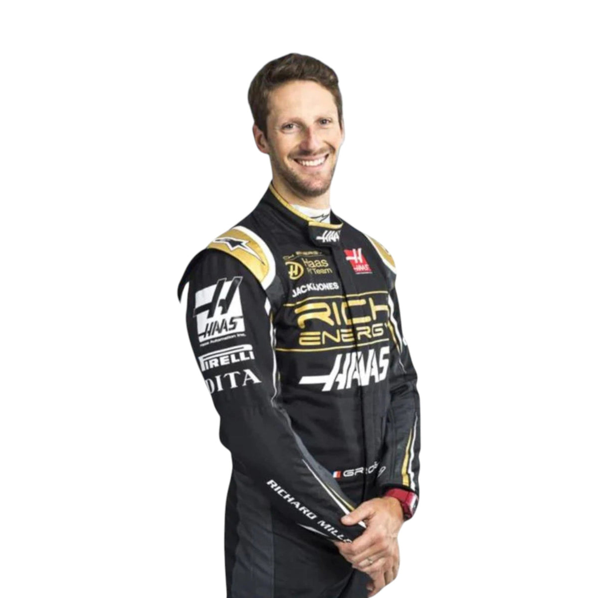 Romain Grosjean 2019 Haas F1 Race Suit - Trending Racegears image 2