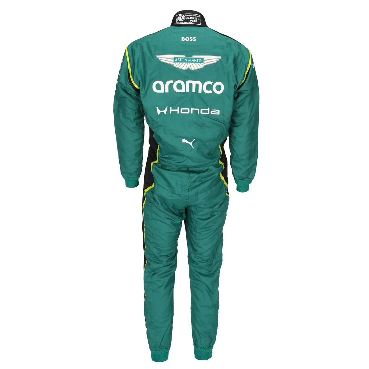 Back view of Fernando Alonso’s 2026 Aston Martin Aramco F1 race suit – Trending Racegear.