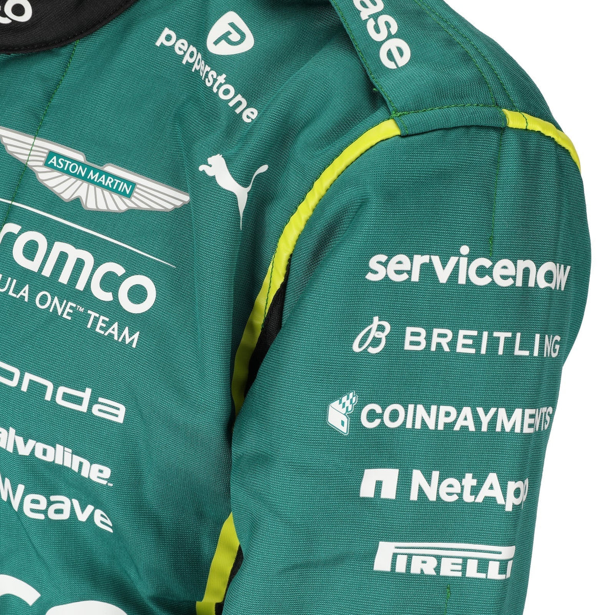 Aston Martin, Puma and sleeve sponsor details on Fernando Alonso’s 2026 F1 race suit – Trending Racegear.