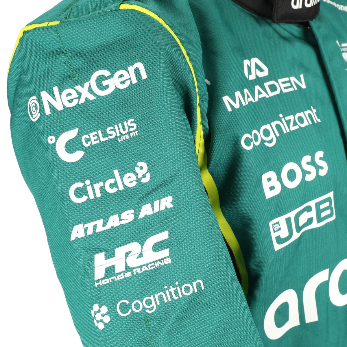 NexGen and Honda Racing sleeve logos on Jak Crawford’s 2026 Aston Martin F1 race suit – Trending Racegear.