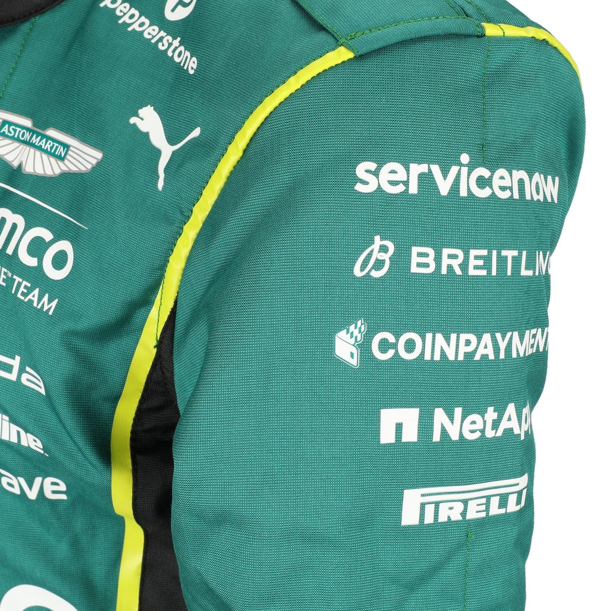Puma, Pirelli and sleeve sponsor details on Jak Crawford’s 2026 F1 race suit – Trending Racegear.