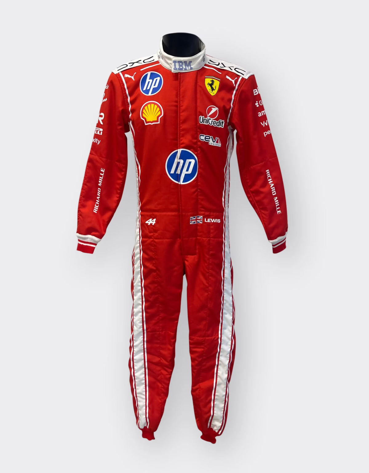 Back of Lewis Hamilton’s 2026 Scuderia Ferrari HP replica F1 race suit – Trending Racegear.